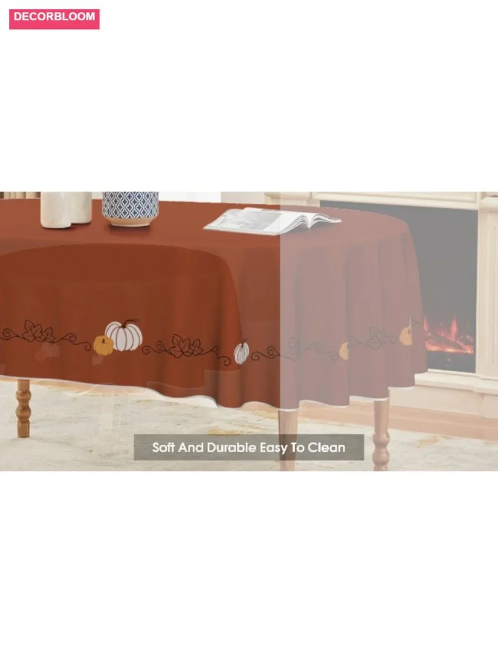 Fall Pumpkin Rectangular Tablecloth 52x70 Polyester